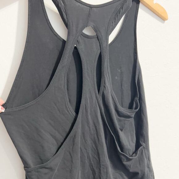 Lululemon Tank Top Sz 6 Small Black Pima Cotton Black Criss Cross Relaxed - Picture 5 of 7